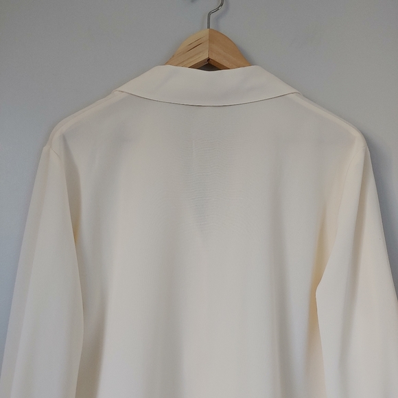 Vintage Ports International Blouse Button Up Collar Shirt Cream Size 8 - Picture 10 of 13